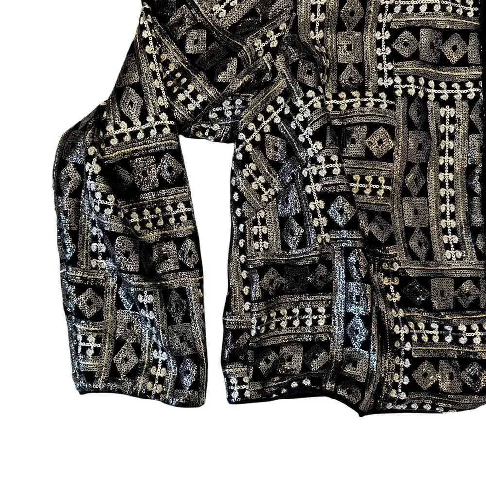 VTG Bob Mackie Wearable Art Black Sequined Jacket Size 18W women's - Picture 6 of 6